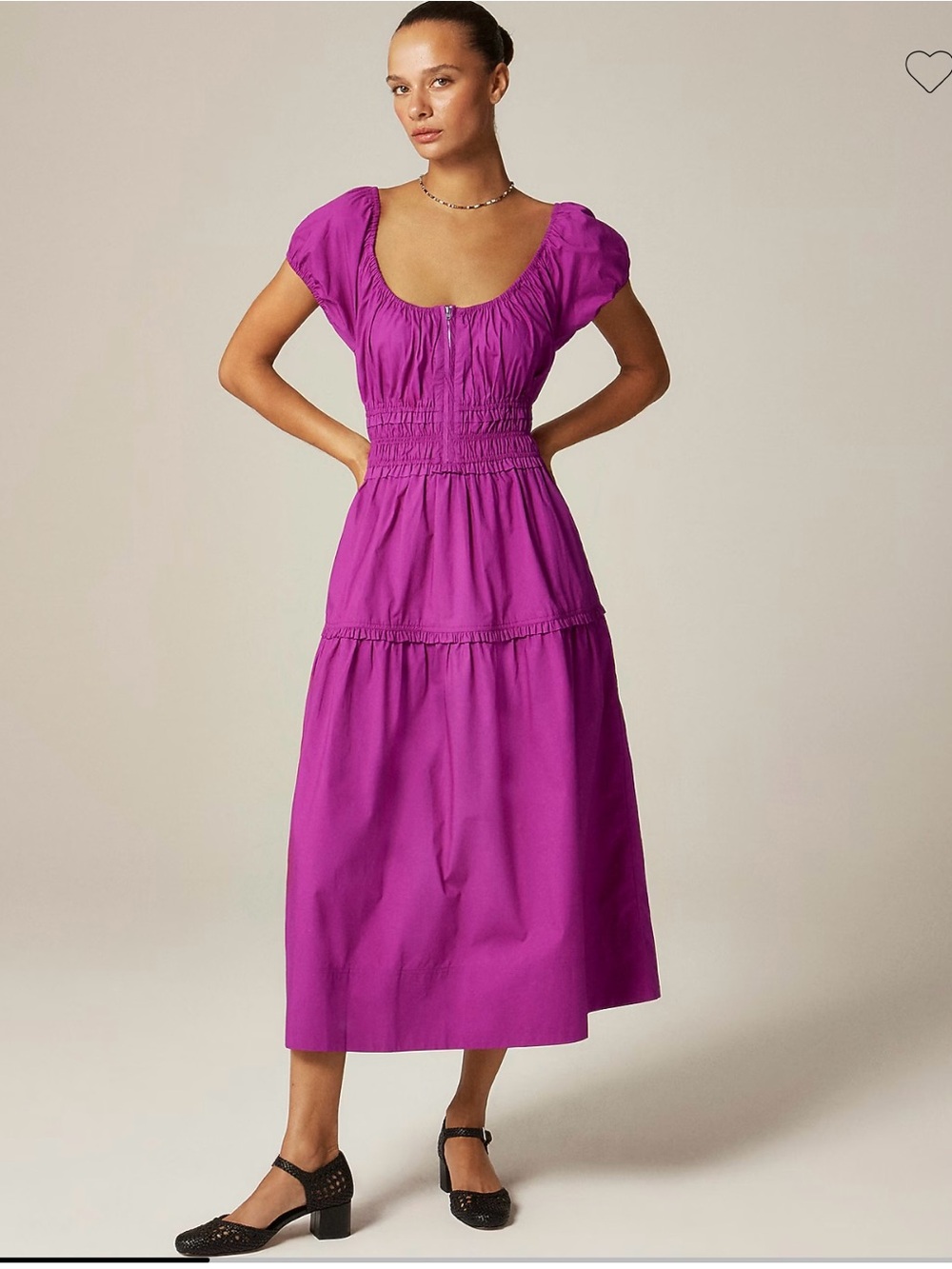 NWT J Crew Tiered midi dress in cotton poplin